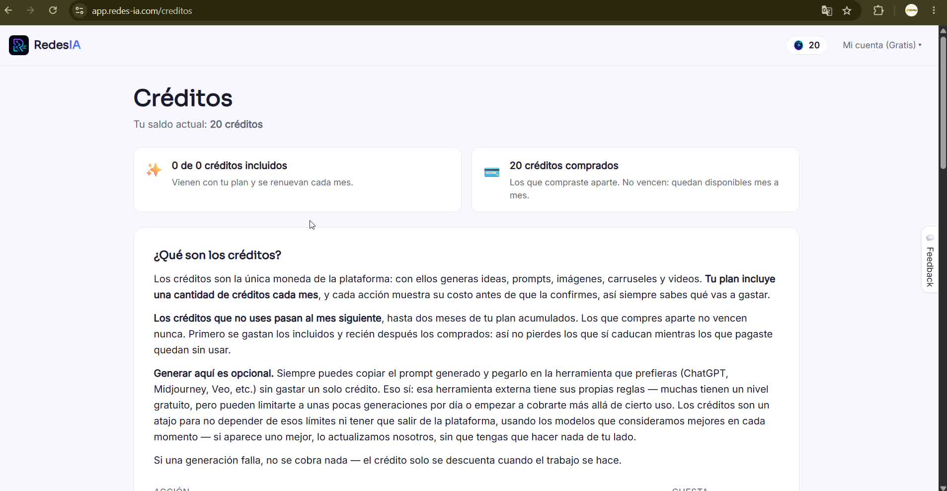 Captura de pantalla — paso 9: Tus créditos