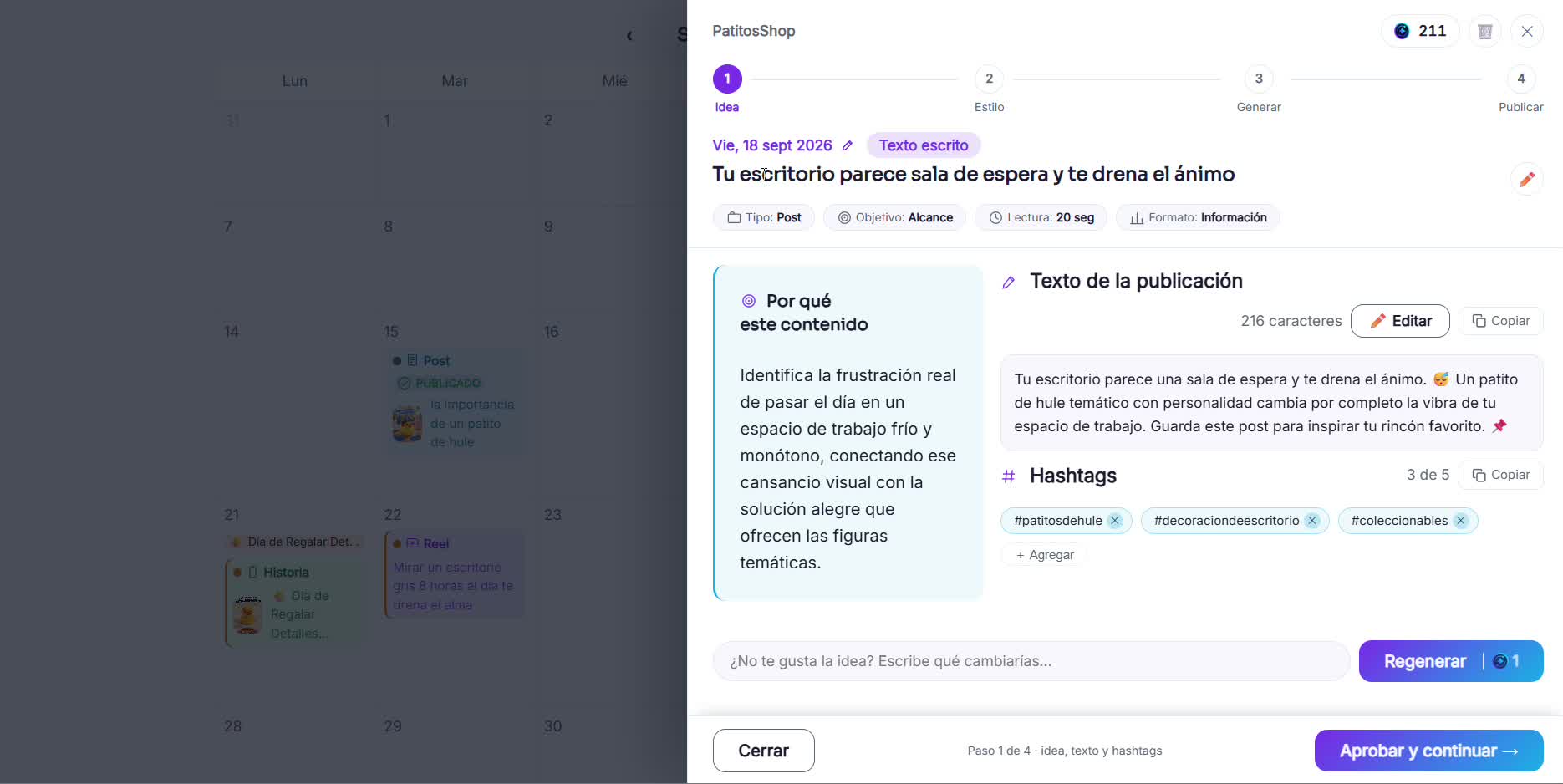Captura de pantalla — paso 1: Identifica qué está mal