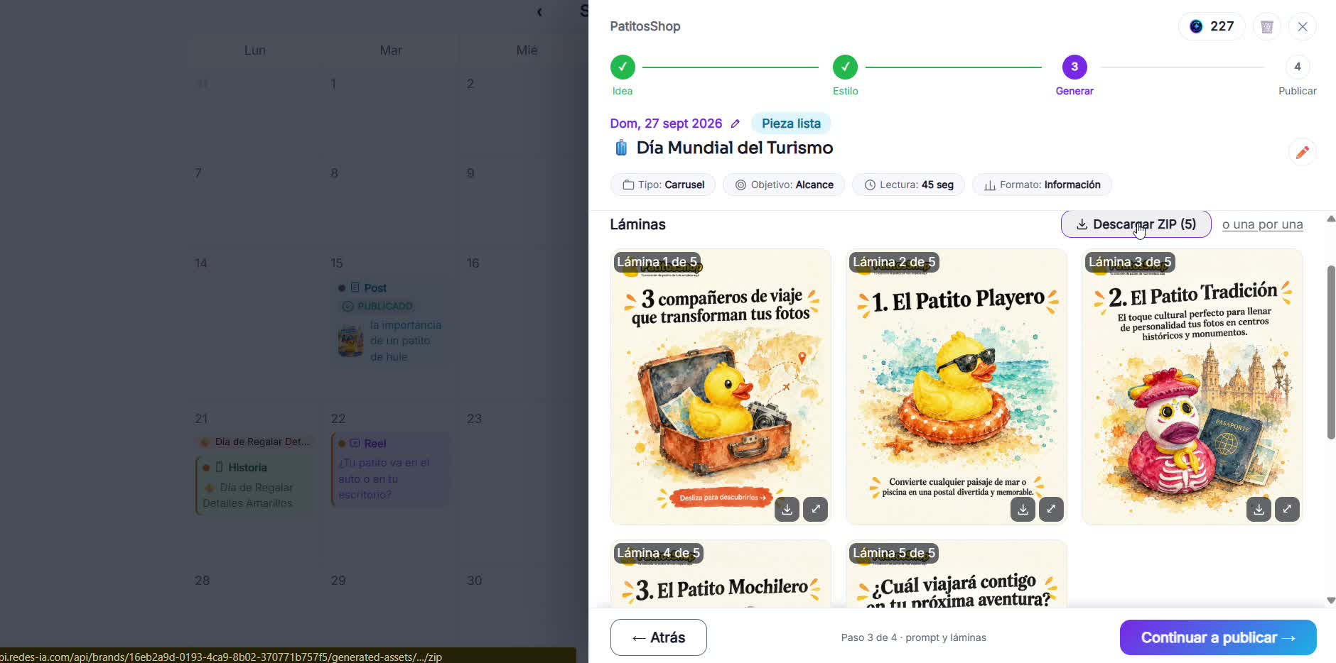 Captura de pantalla — paso 4: Descarga todas las láminas en orden