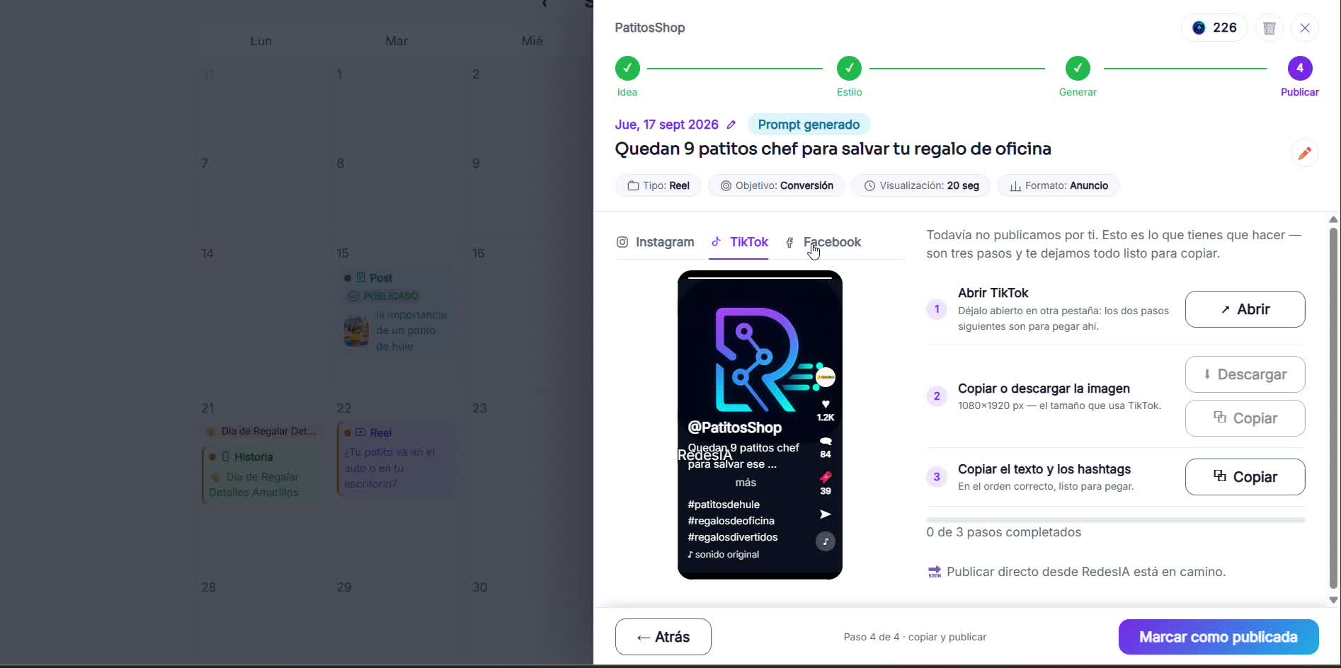 Captura de pantalla — paso 4: Descarga la imagen y copia el texto