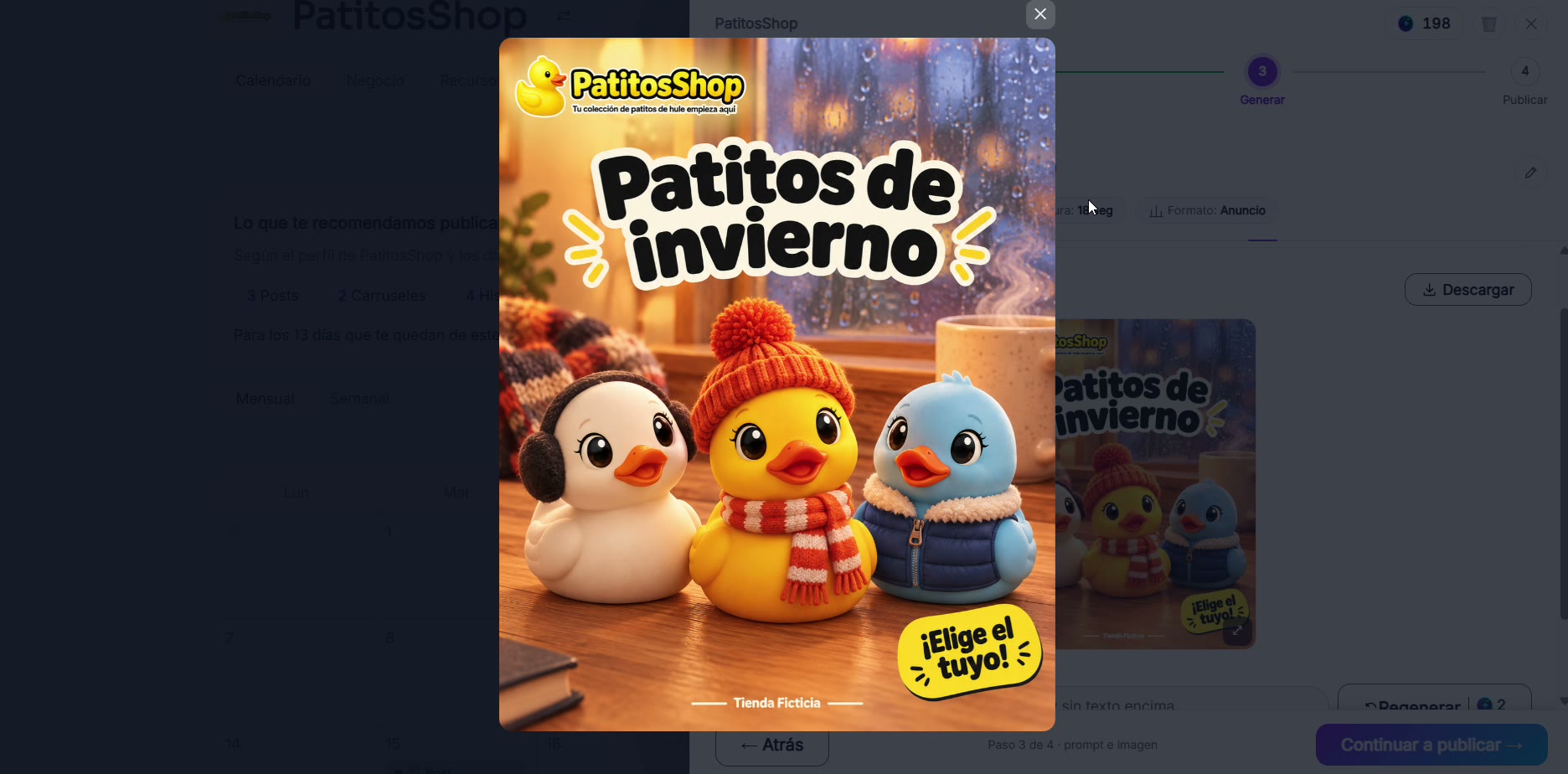 Captura de pantalla — paso 5: Genera la imagen y revisa el resultado