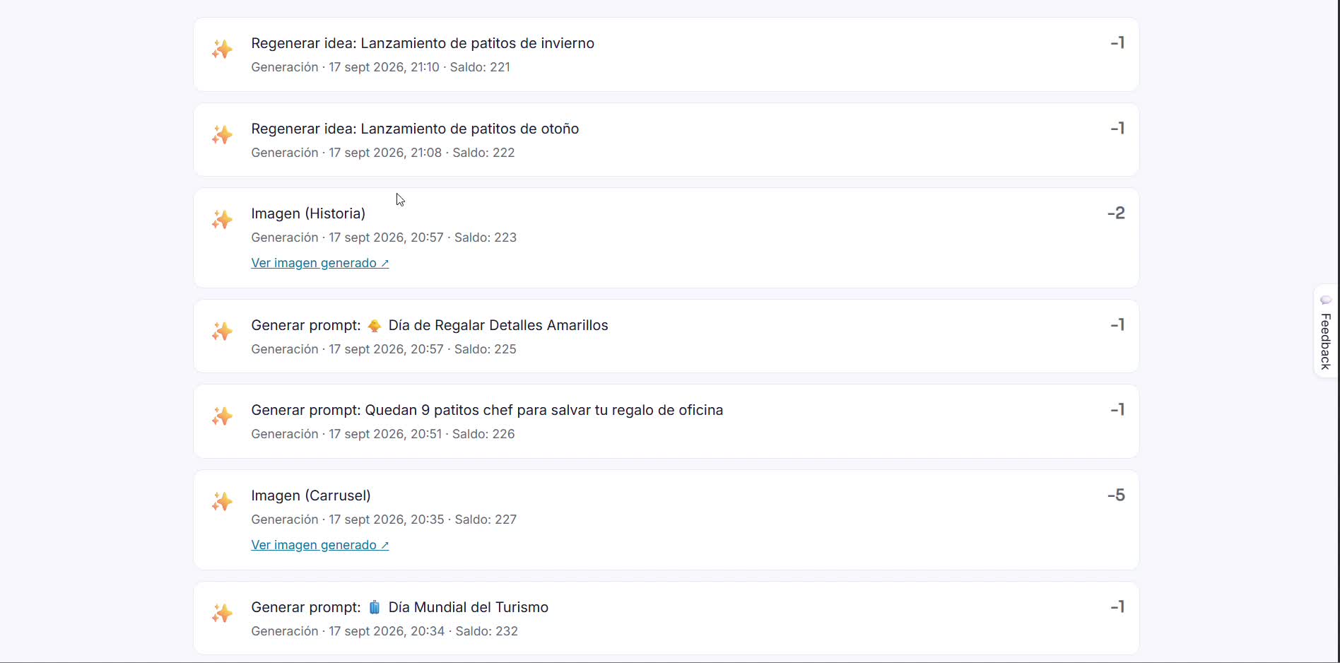 Captura de pantalla — paso 4: Revisa tu historial de uso