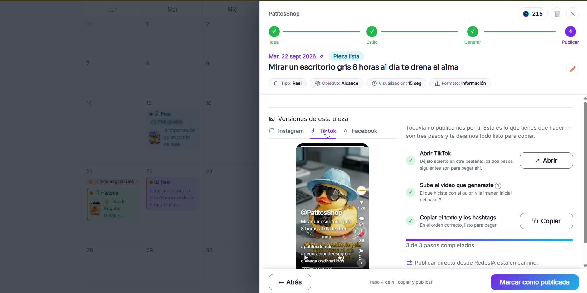 Captura de pantalla — paso 1: Abre TikTok Studio y sube tu video