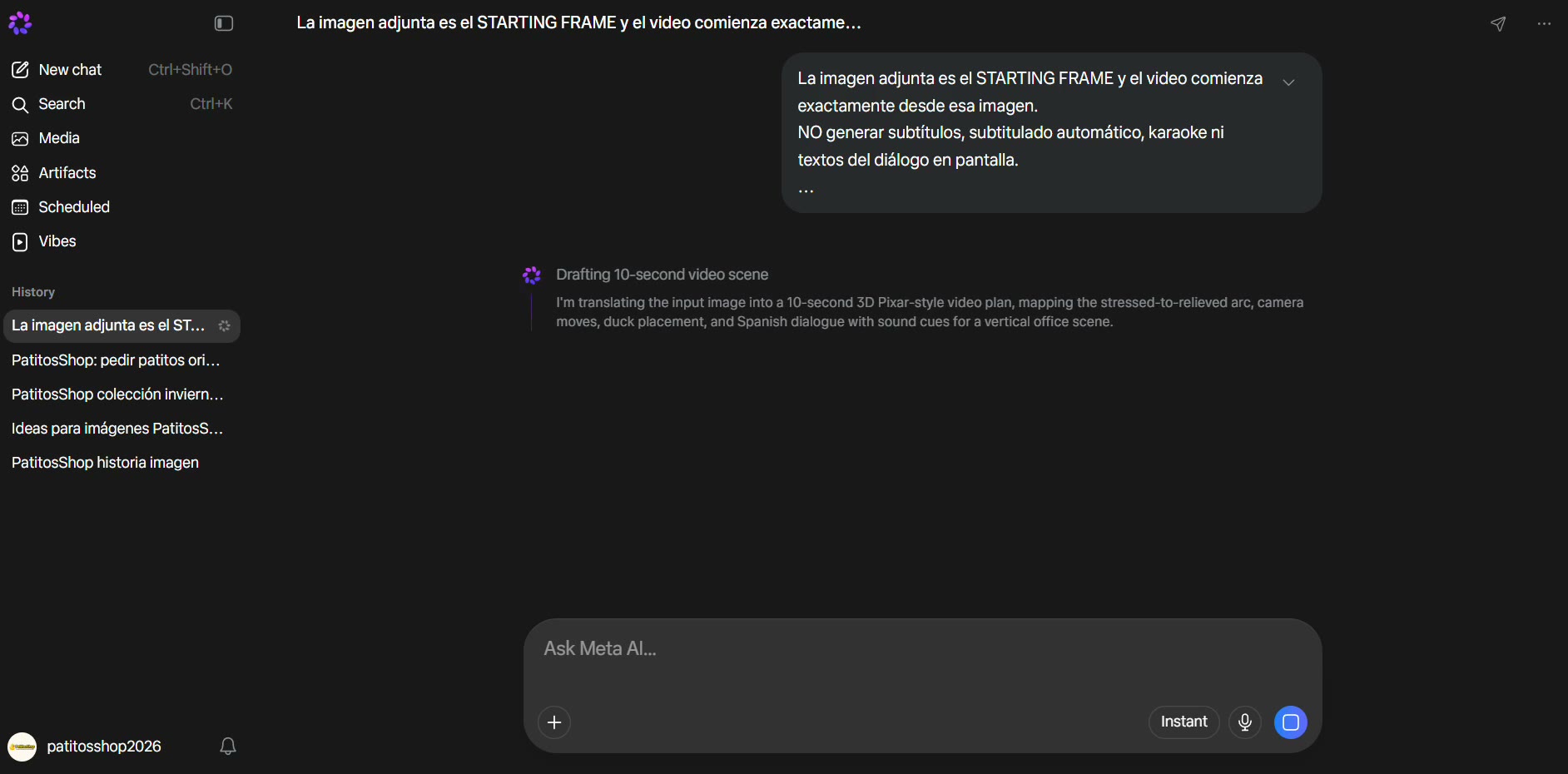 Captura de pantalla — paso 4: Pega el guion y genera el video