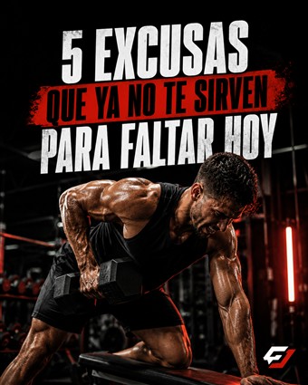 Portada del carrusel de un gimnasio: «5 excusas que ya no te sirven para faltar hoy».